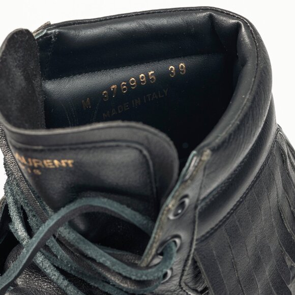 Saint Laurent SL/18H High Black Fringe High-Top Sneakers - Picture 13 of 13